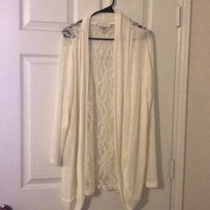 White lace back cardigan ... never worn